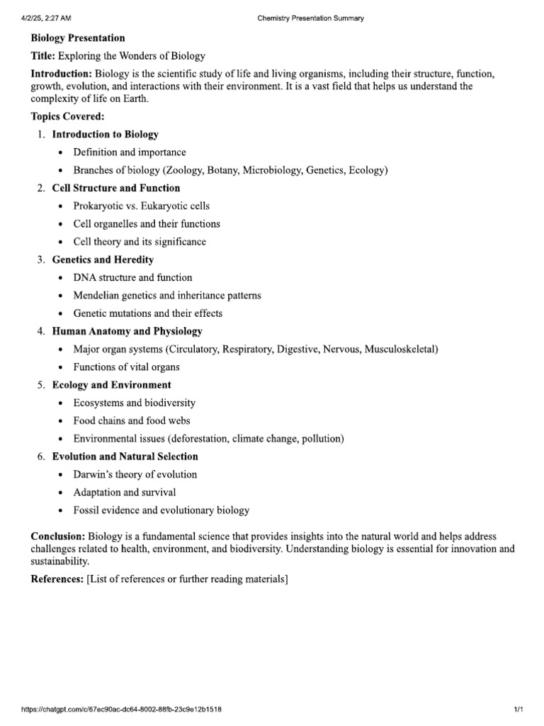 EASY BIOLOGY TOPICS FOR PRESENTATION visual data 4