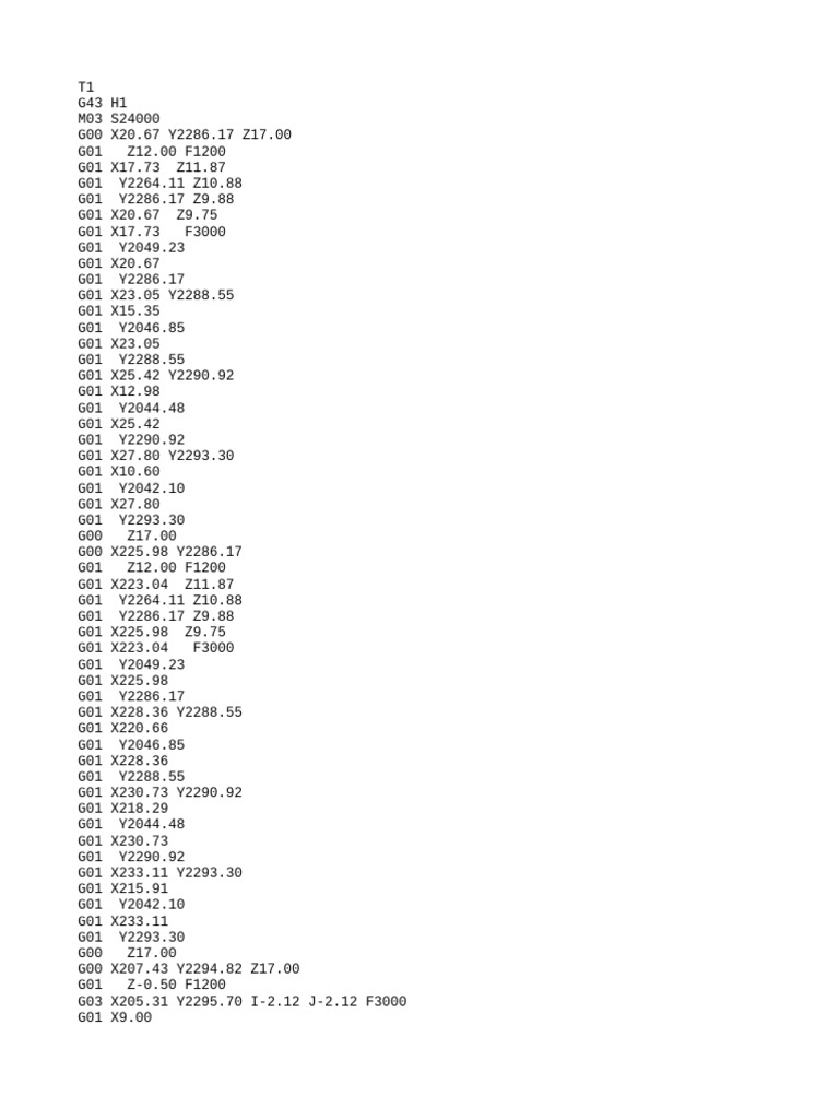 CNC Machining G-Code Instructions | PDF