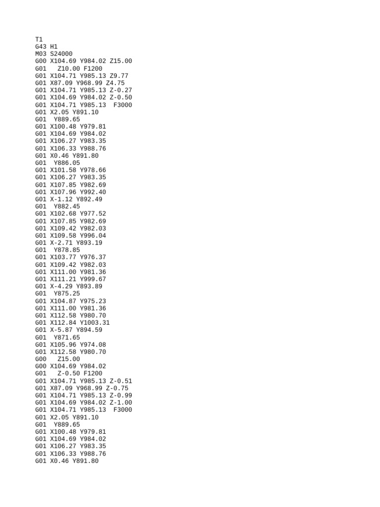 CNC Machining G-Code Instructions | PDF