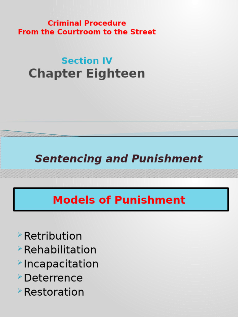 Sentencing Models in Criminal Procedure | PDF | Sentence (Law) | Eighth ...