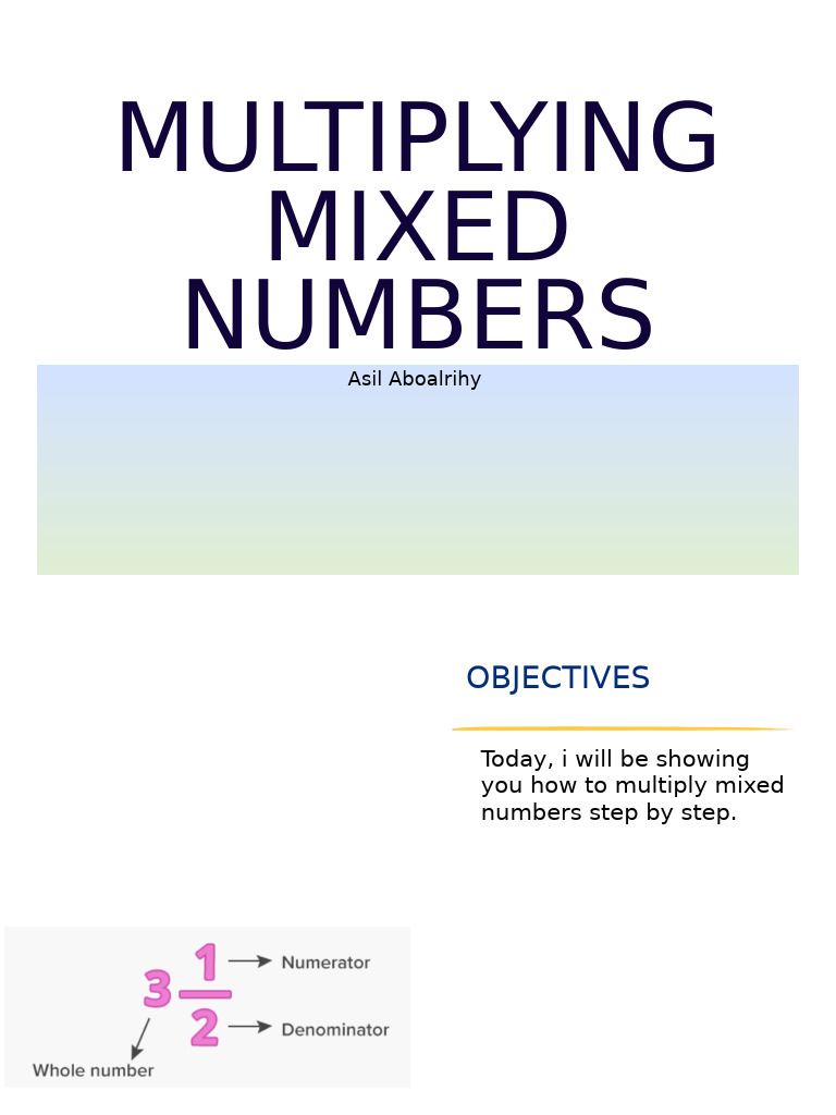 Multi Mixed Numbers Asil 7c Copy | PDF