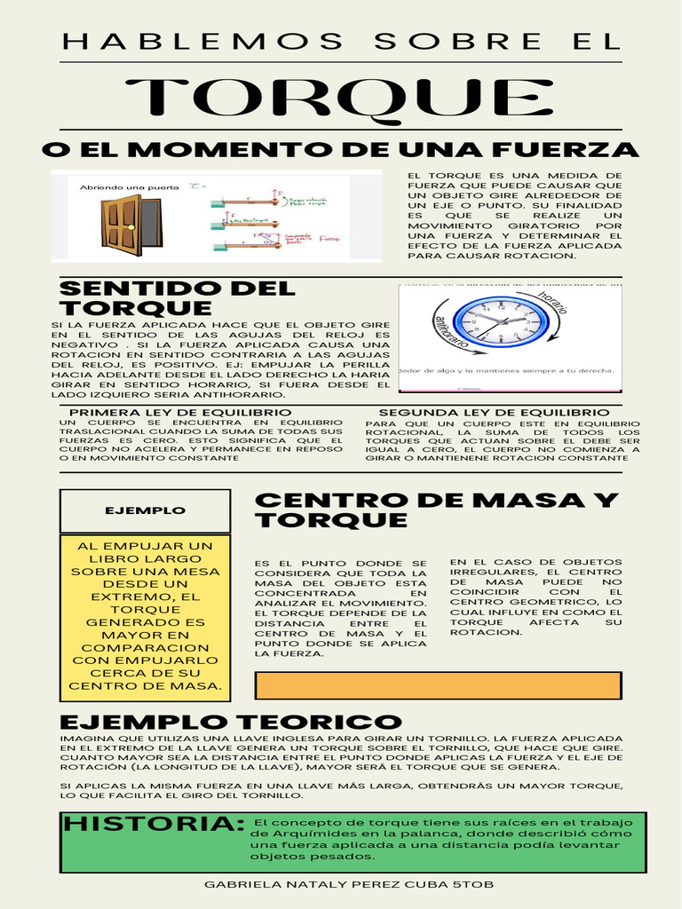 Conceptos Clave del Torque | PDF | Esfuerzo de torsión | Fuerza