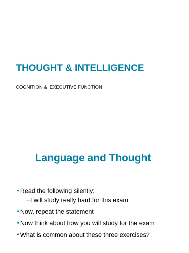 Lecture+14+Intelligence+Consciousness+POST | PDF | Prefrontal Cortex ...