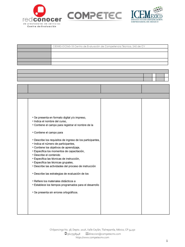 Plan de Evaluacion EC0301 MTGF | PDF | Evaluación | Aprendizaje