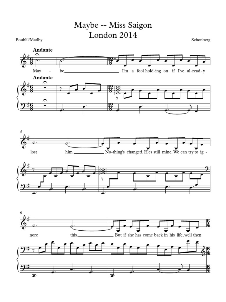 Maybe (Miss Saigon) Sophia Version1 | PDF