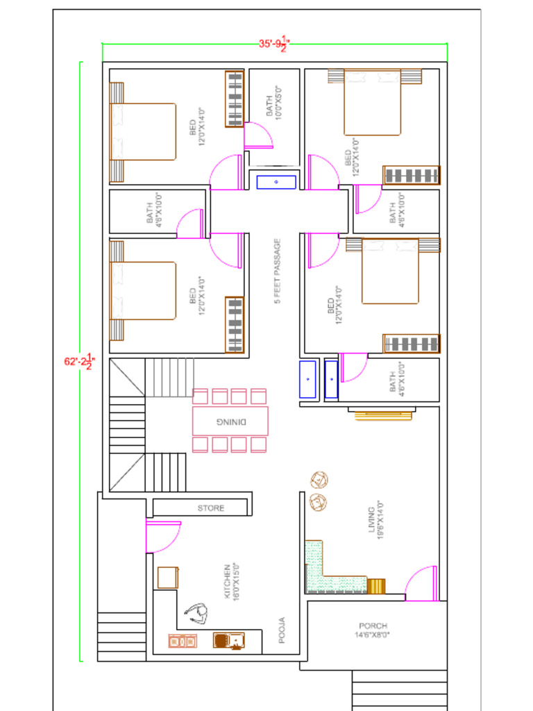 Home Floor Plan Layout Dimensions | PDF