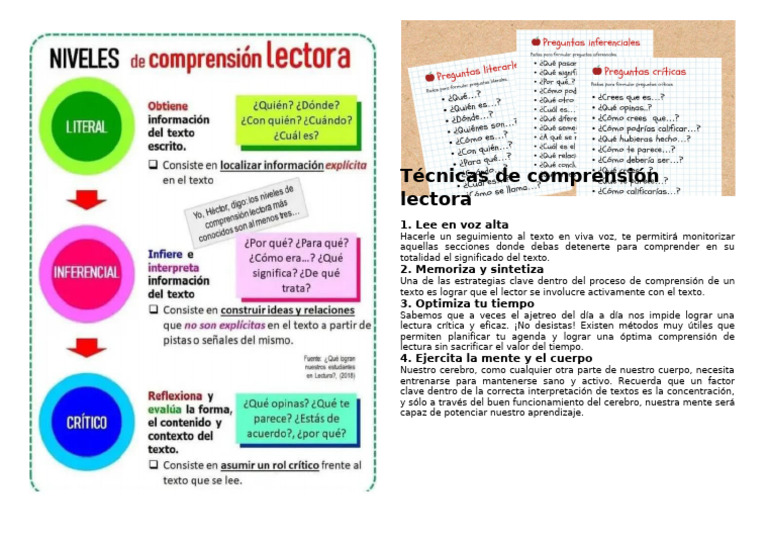 Niveles de La Comprension Lectora. | PDF