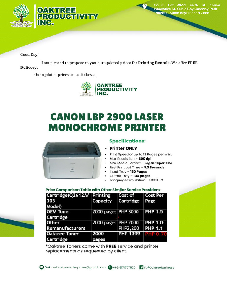 Printing Rental Proposal Pdf