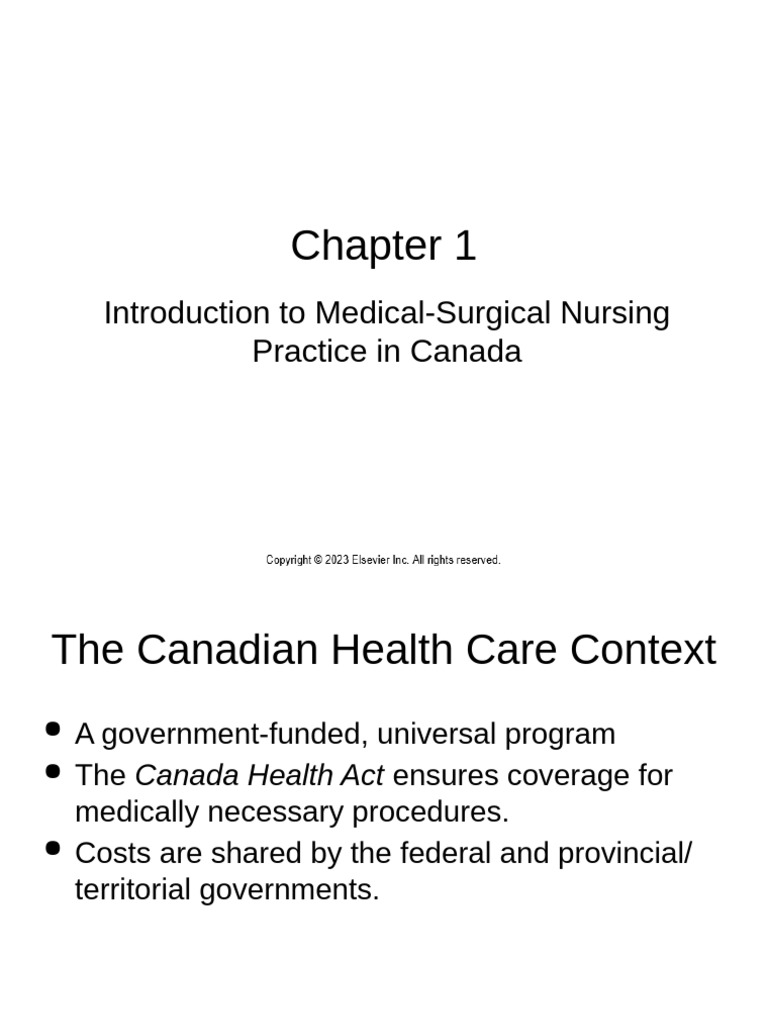 CH 1 Introduction To Medical Surgical Nursing Practice in Canada | PDF ...