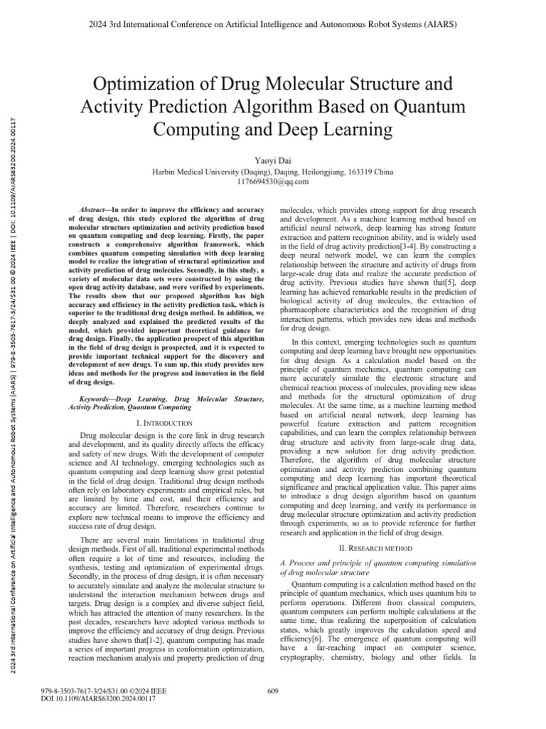 Quantum Computing for Drug Design Optimization | PDF | Drug Design ...