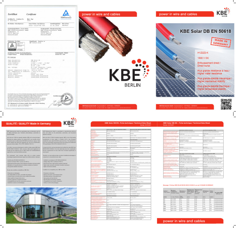 KBE Solar DB EN 50618: Caractéristiques clés | PDF | Électromagnétisme ...