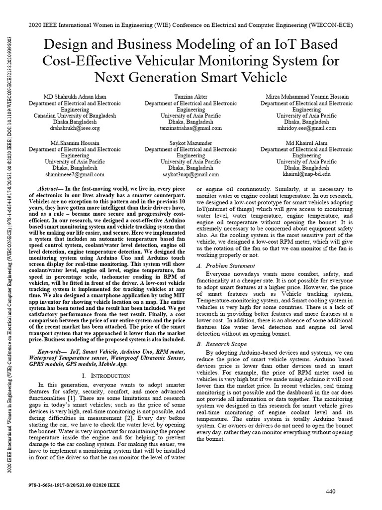 Design and Business Modeling of An IoT Based | PDF | Internet Of Things ...