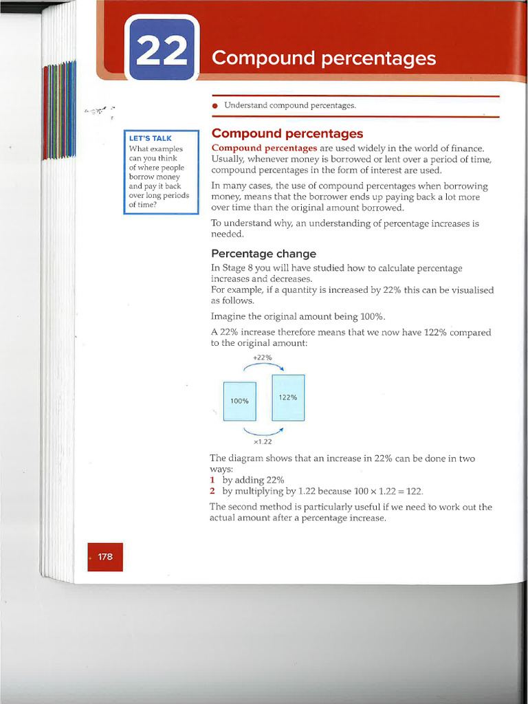 Y9 Maths - 22 Compound Percentages (PG 178-182) - Done | PDF