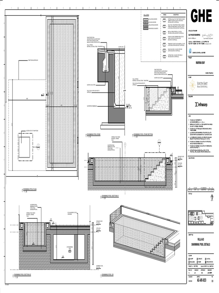 A3-AR-823-SWIMMING POOL DETAILS | PDF | Wall | Tile