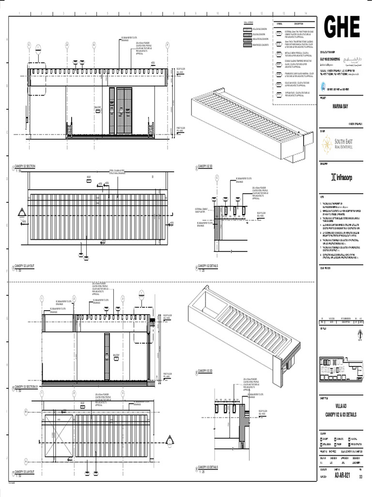 Canopy Details for Villa A3-AR-821 | PDF | Materials | Structural ...