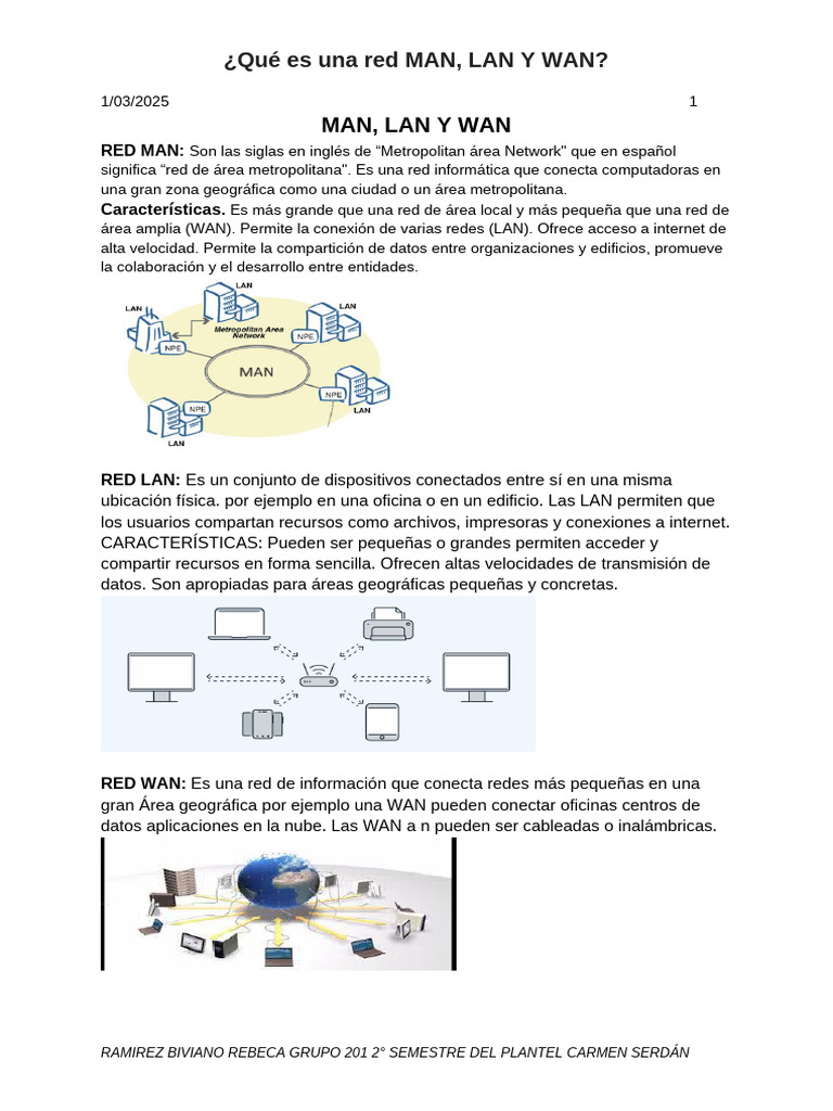 Tipos de Redes: MAN, LAN y WAN | PDF