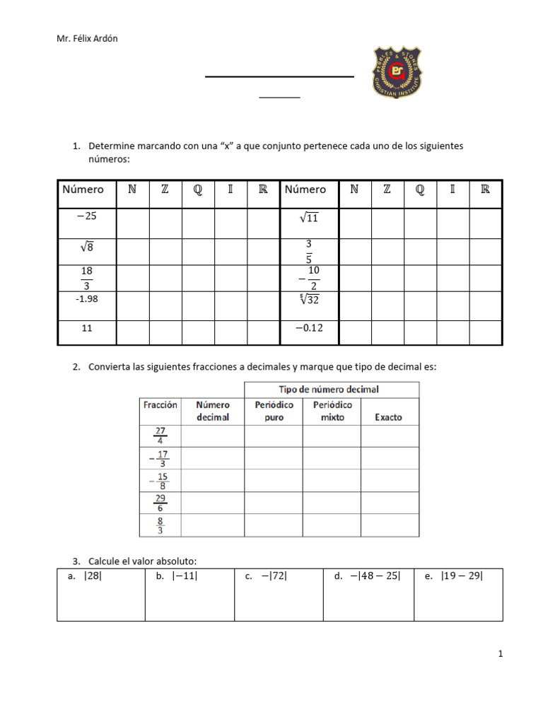 Guía de Matemáticas 10mo Resuelta 2024 | PDF | Número Real | Número ...