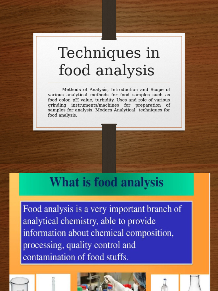 Modern Techniques in Food Analysis | PDF | Mill (Grinding) | Analytical ...