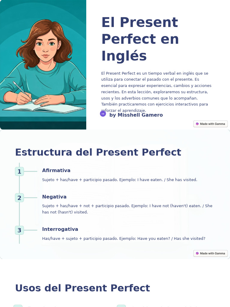 Uso y estructura del Present Perfect | PDF | Gramática | Sintaxis