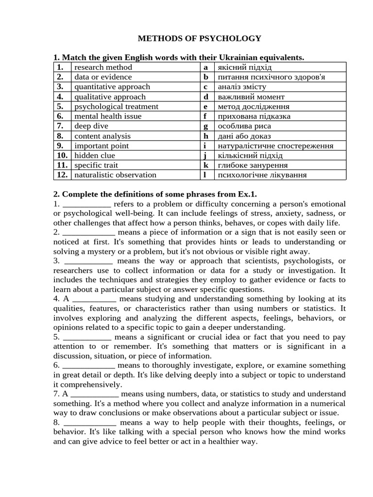 Methods of Psychology | PDF | Psychology | Qualitative Research