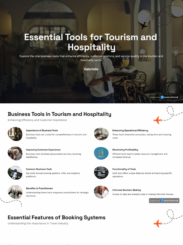 Common Business Tools in The Tourism and Hospitality Industry | PDF