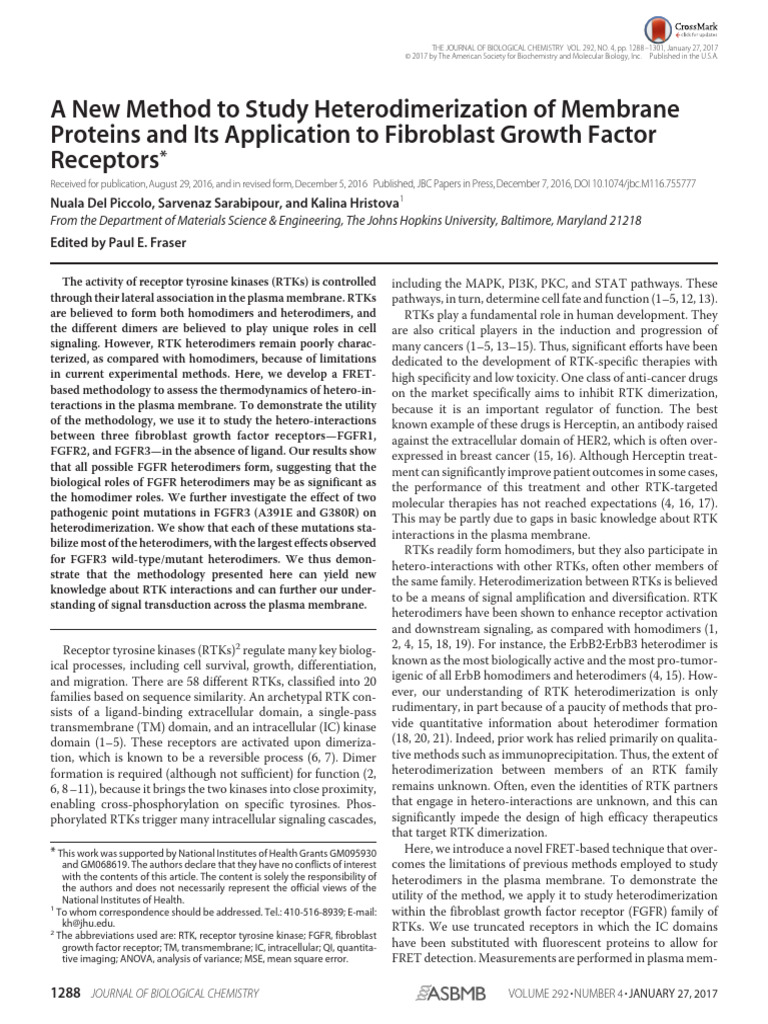 A New Method To Study Heterodimerization of Membrane Proteins and Its ...