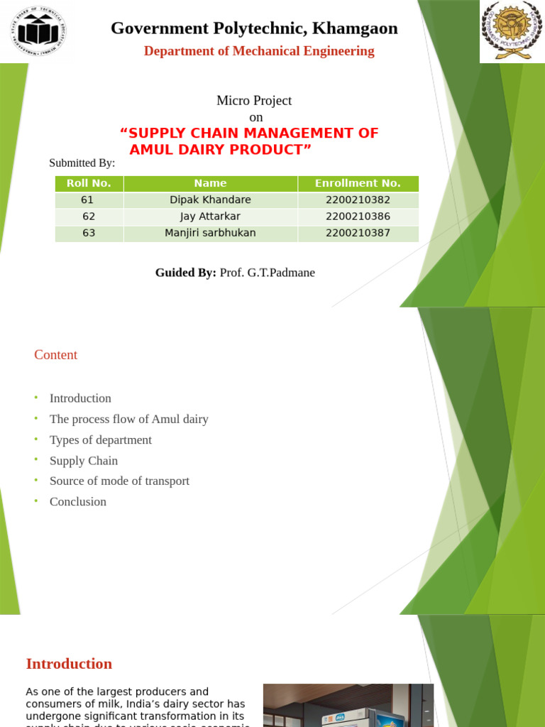 Amul Dairy Supply Chain Management | PDF | Supply Chain | Supply Chain ...