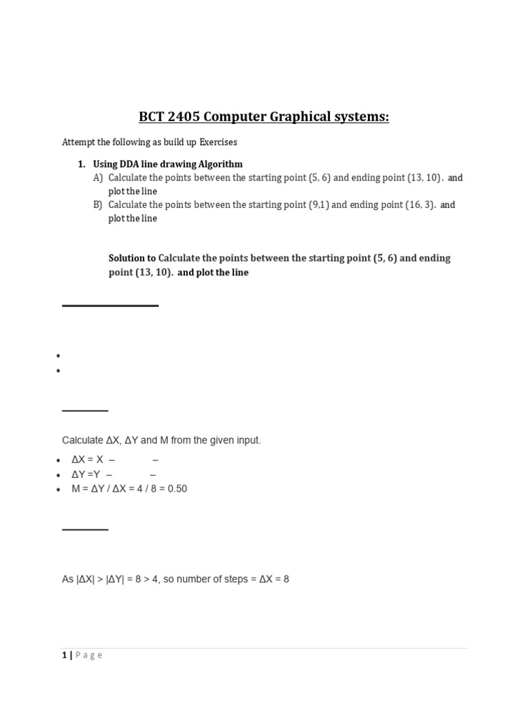 Line Drawing Algorithms in Graphics | PDF | Mathematics Of Computing ...