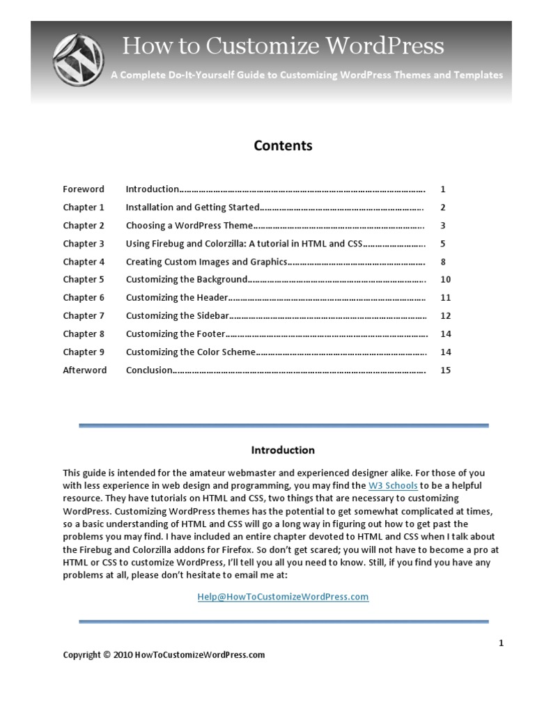 How To Customize Word Press | PDF | Word Press | Cascading Style Sheets