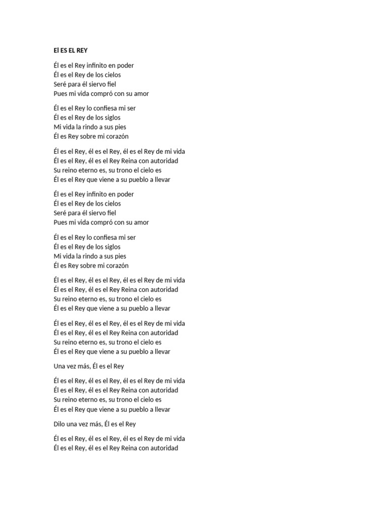 Él es el Rey: Letra y significado | PDF