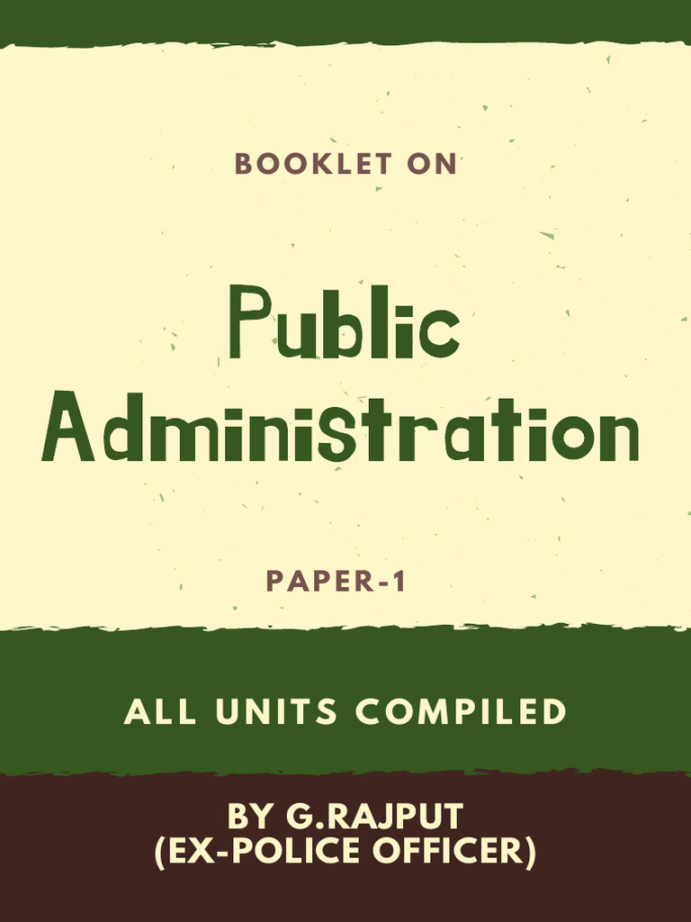 Public Administration Booklet PAPER 1 COMPILATION GRAJPUT | PDF ...