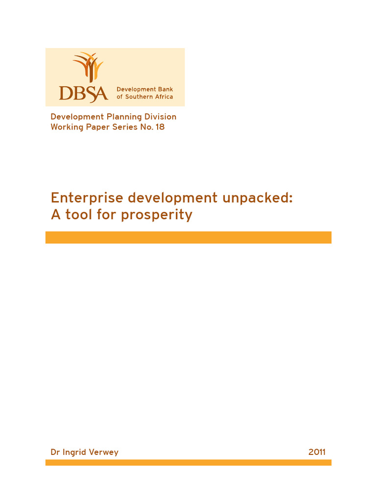 Dbsa Ed | PDF | Small And Medium Sized Enterprises | Poverty Reduction
