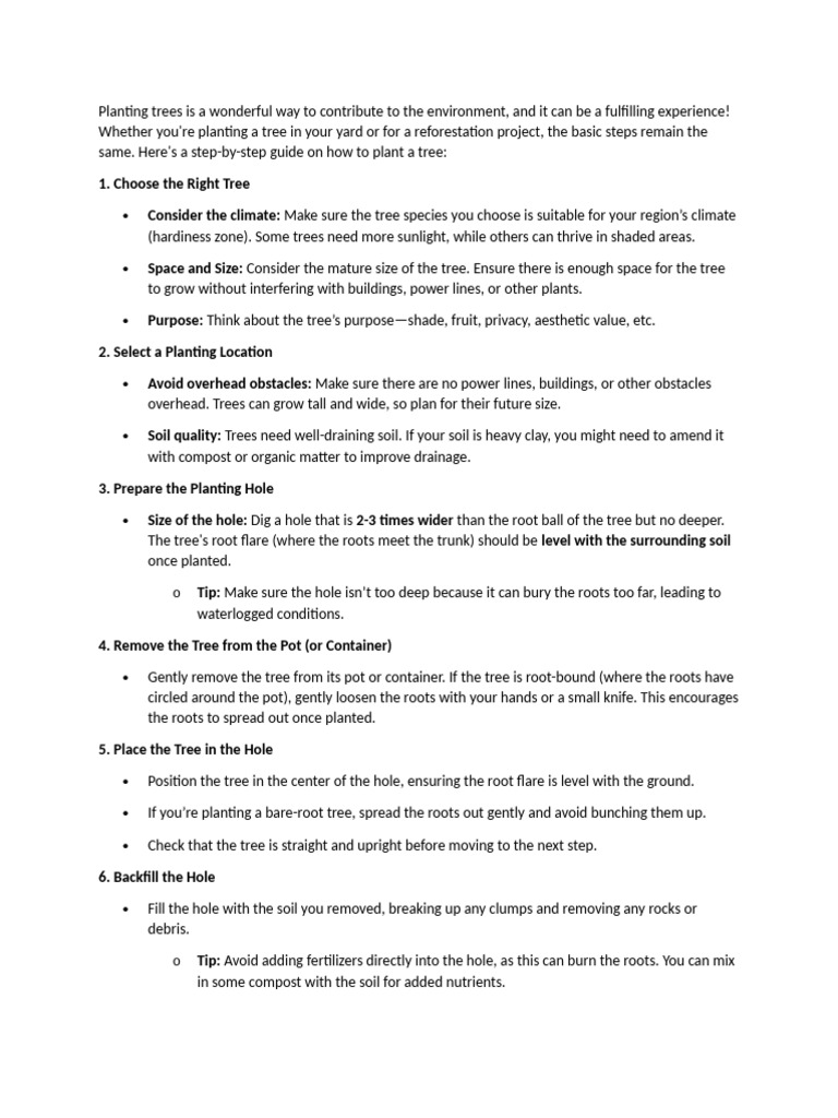 Step-by-Step Tree Planting Guide | PDF | Trees | Mulch