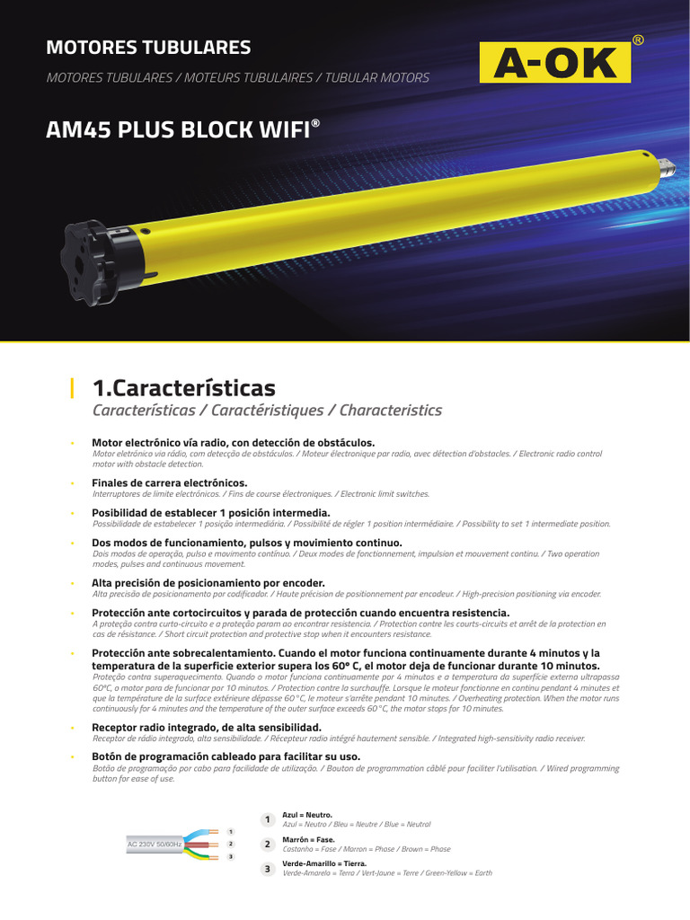 Motor Tubular AM45 Plus Block Wifi | PDF | Electromagnetismo ...