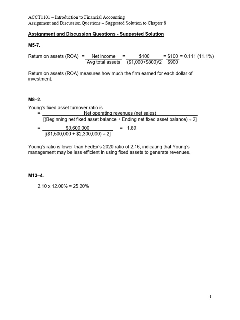 ACCT1101 Solution Chapter 08 | PDF | Book Value | Depreciation