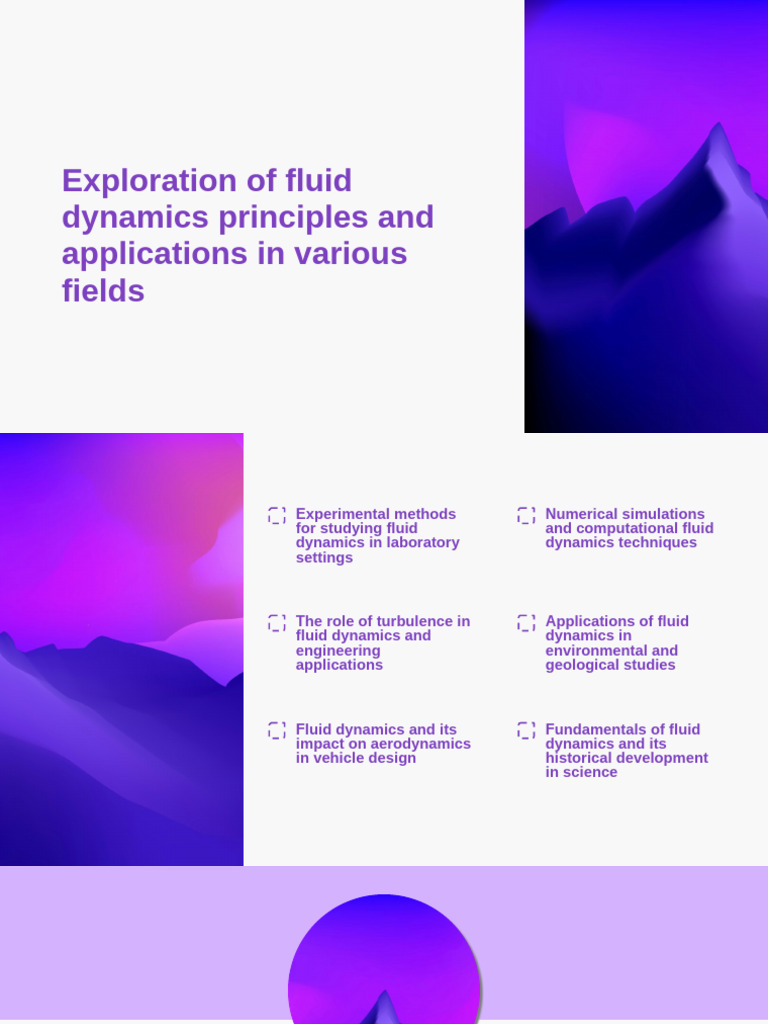 Exploration of Fluid Dynamics Principles and Applications in Various ...
