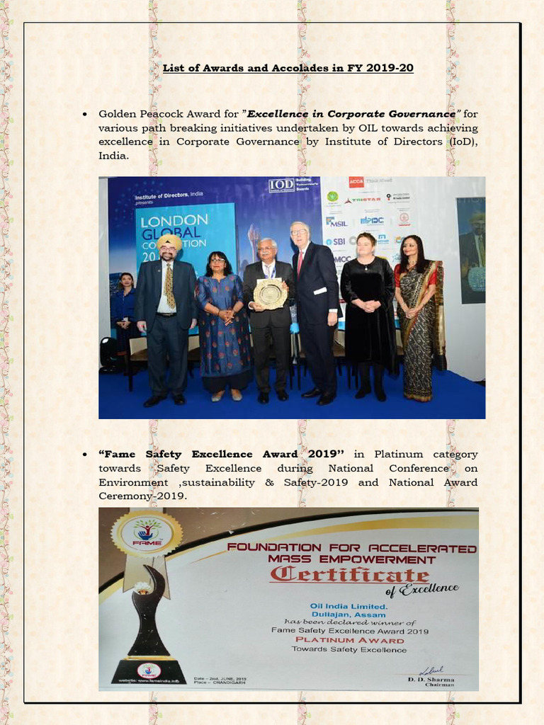 Awads and Accolades 2019-20 | PDF