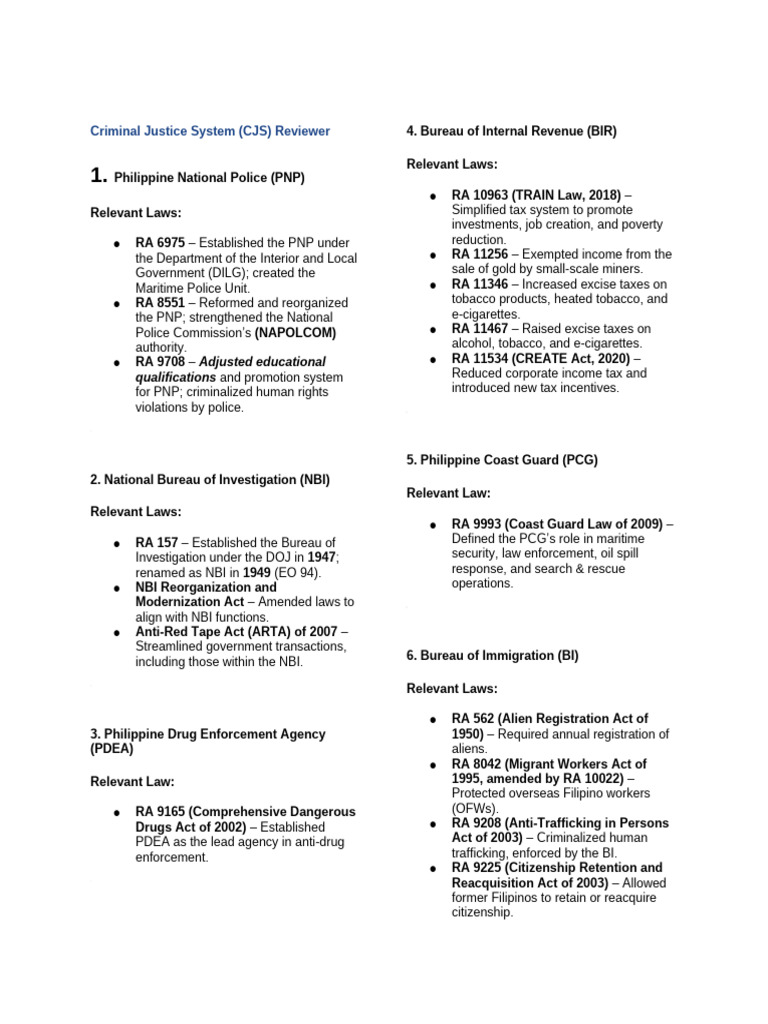 Criminal Justice System (CJS) | PDF | Philippines