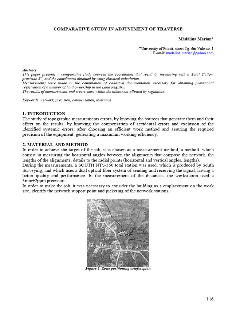 Comparative Study in Adjustment of Trave | PDF | Accuracy And Precision ...