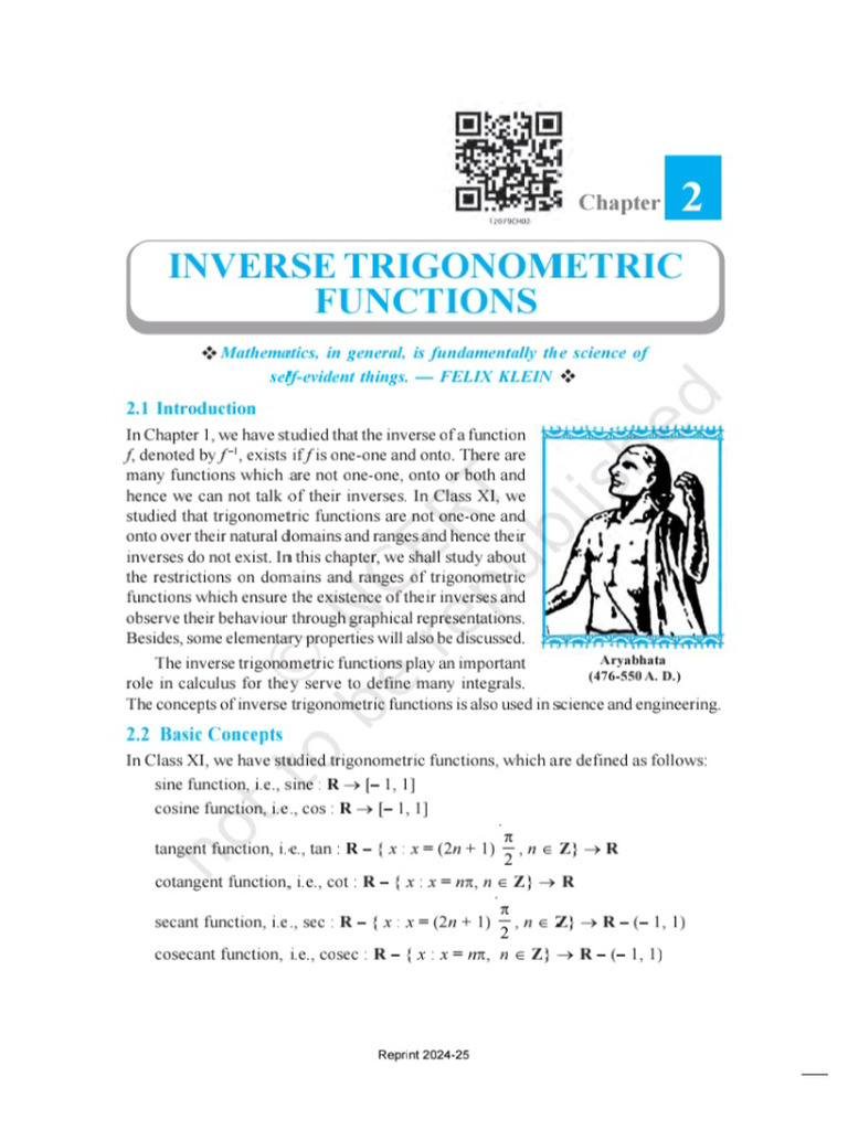 Inverse Trigonometric Functions | PDF