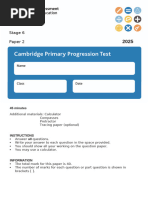 Stage 6 Maths Progression Test 2024 | PDF | Circle | Triangle
