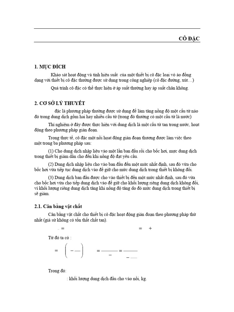 Bài 8 - Cô Đặc Chân Không - Phần Hướng Dẫn | PDF