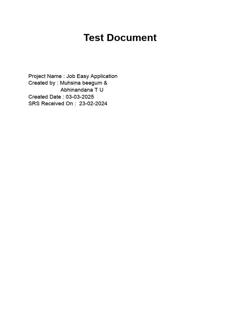 Job Easy Application Test Cases | PDF | Login | User (Computing)