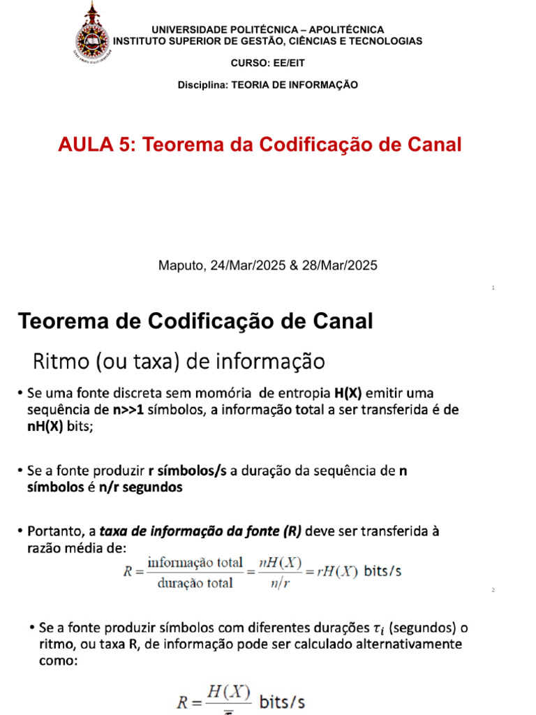 Teorema da Codificação de Canal | PDF