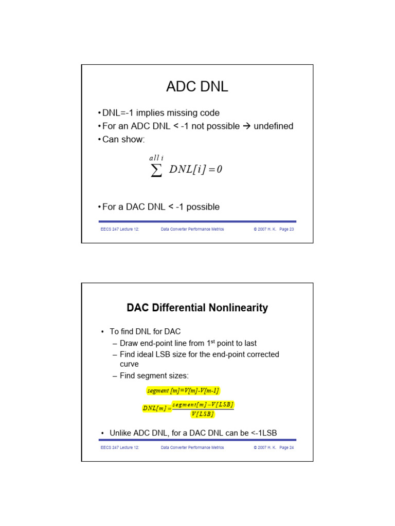 Adc DNL | PDF | Analog To Digital Converter | Electrical Circuits