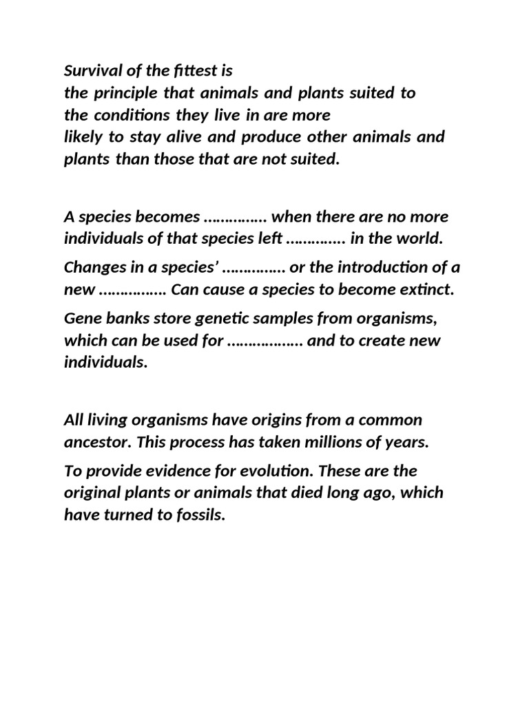 Understanding Survival of the Fittest | PDF
