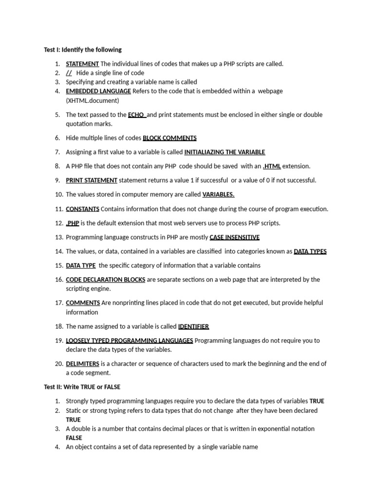 Test 1 Sir | PDF | Php | Variable (Computer Science)