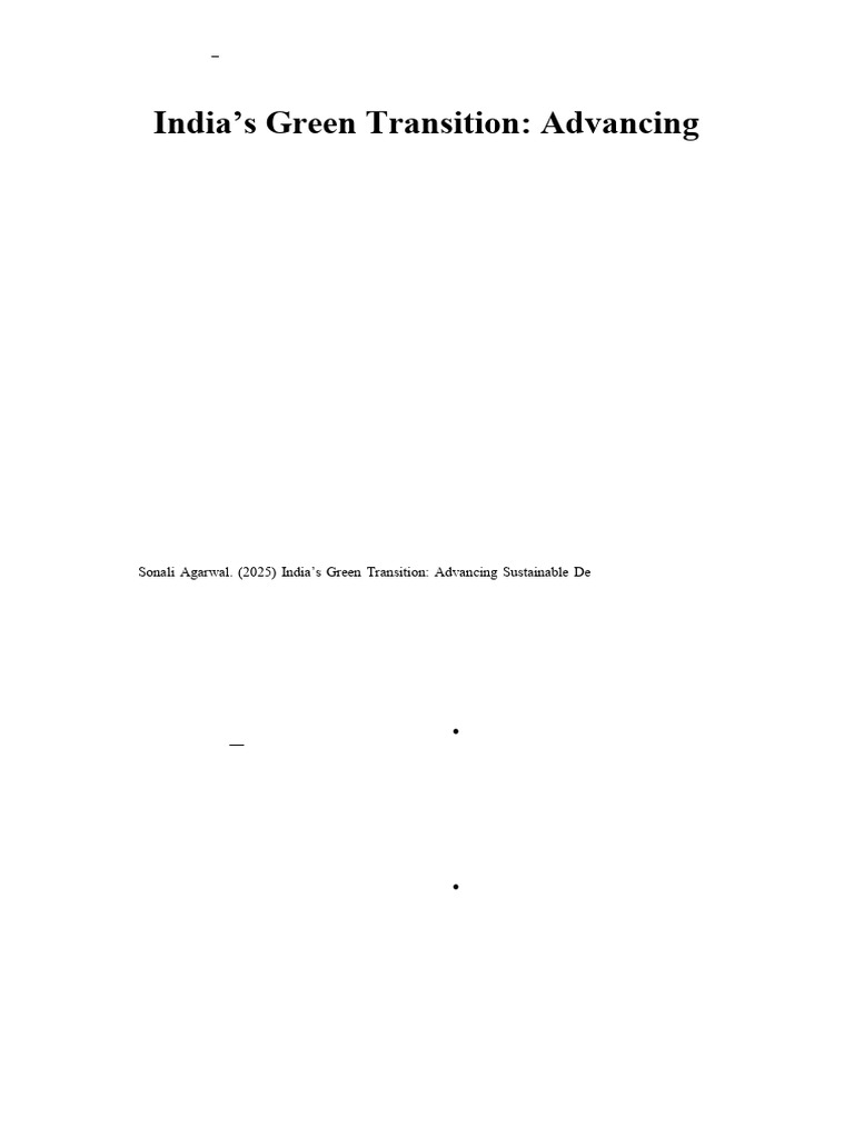 India's Green Transition: Advancing Sustainable Development | PDF ...
