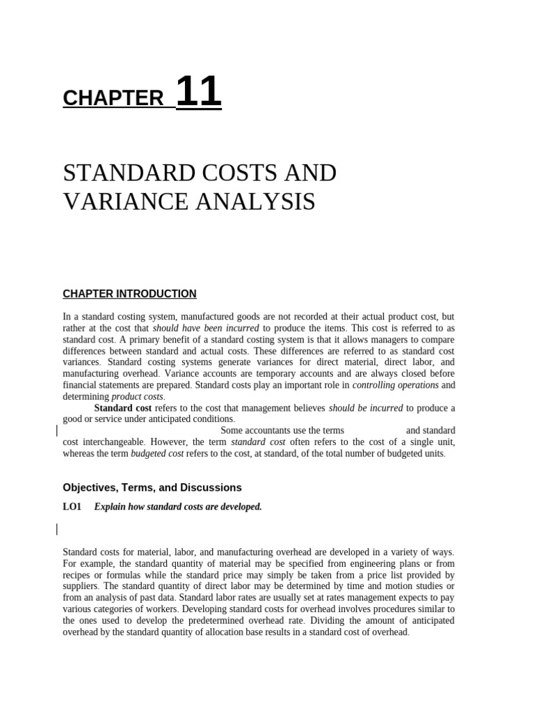 Standard Costs and Variance Analysis | PDF | Cost Of Goods Sold ...