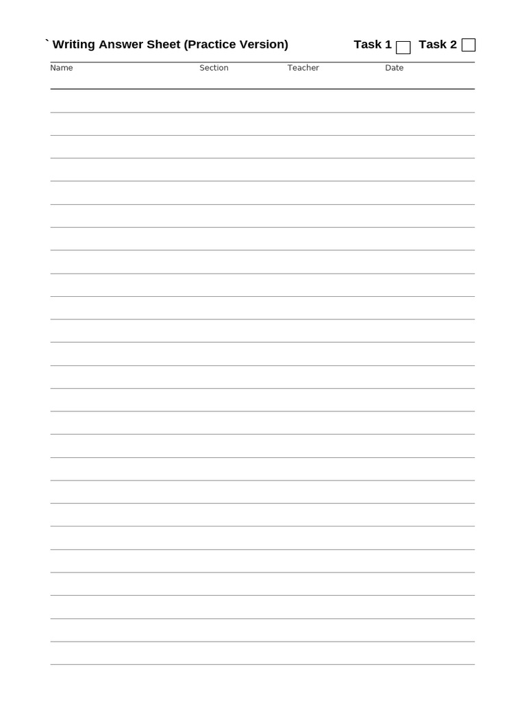 IELTS Writing Answer Sheet PDF | PDF